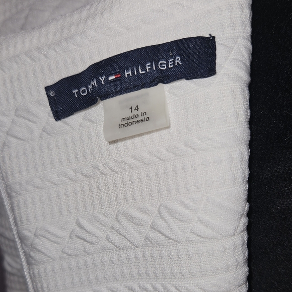 Tommy Hilfiger Ivory Jacquard Knit Midi Dress - Size 14 - Picture 9 of 11
